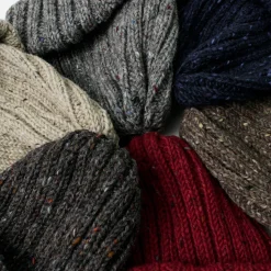 HIGHLAND 2000 / BW nep wool 2ÁE bobby cap (double turn-up)