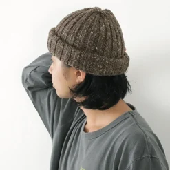 HIGHLAND 2000 / BW nep wool 2ÁE bobby cap (double turn-up)