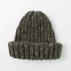 HIGHLAND 2000 / BW nep wool 2ÁE bobby cap (double turn-up)