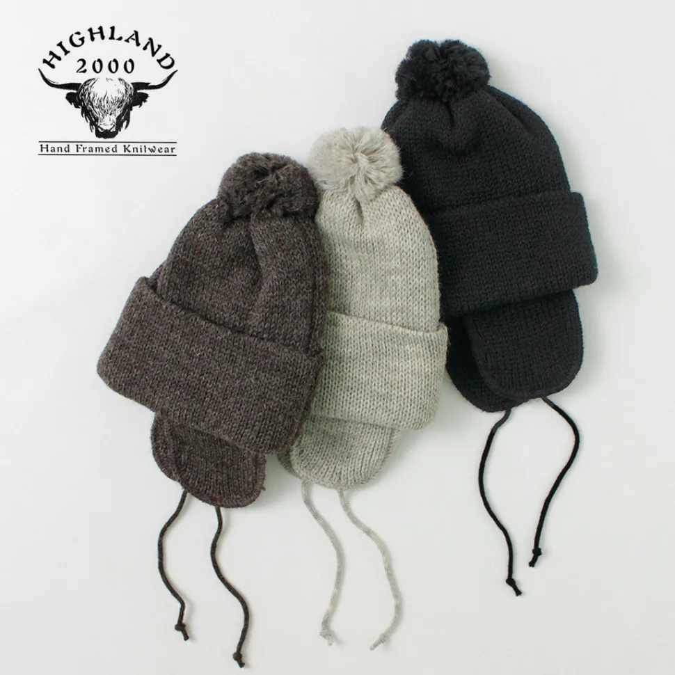 HIGHLAND 2000 / 3G Solid Bobcap Double Ear Cover and Pom Pom and Chin Rope (20cm)