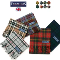 HIGHLAND TWEEDS / Lamb Wool Check Scarf
