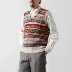 JAMIESONS / Fair Isle V-neck Vest