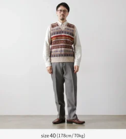 JAMIESONS / Fair Isle V-neck Vest