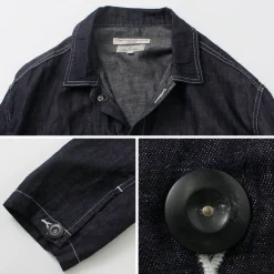 JAPAN BLUE JEANS / Cotton Linen Denim Faux Army Pullover Jacket