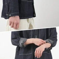 JAPAN BLUE JEANS / Cotton Linen Denim Faux Army Pullover Jacket