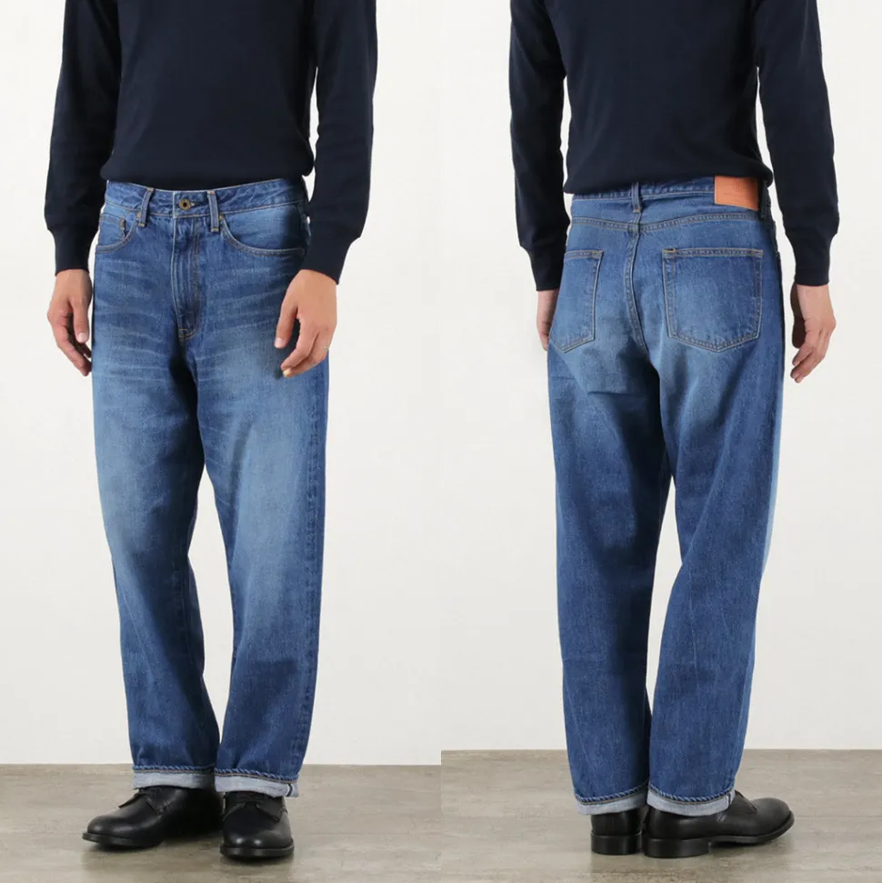 JAPAN BLUE JEANS / J504 Circle Loose 12.5oz African Cotton Selvic Used Wash