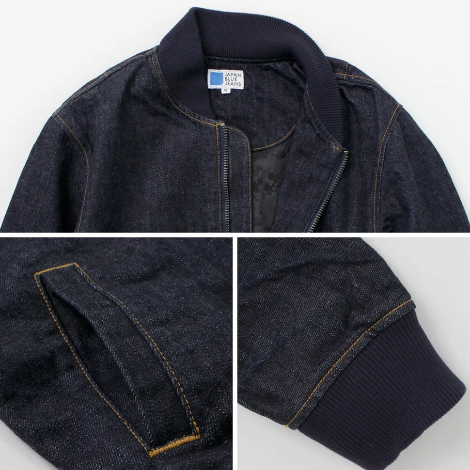 JAPAN BLUE JEANS / 13.5oz Crunch Denim Bomber Jacket