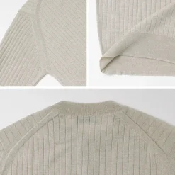 JOHN SMEDLEY / A4713 30G Henry Neck Ribbed Sweater