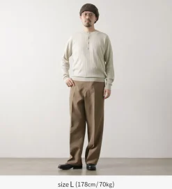 JOHN SMEDLEY / A4713 30G Henry Neck Ribbed Sweater