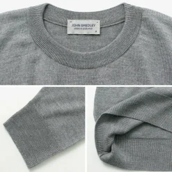 JOHN SMEDLEY / Merino Wool 24 Gauge Crew Neck Knit