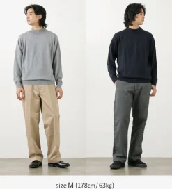 JOHN SMEDLEY / Merino Wool 24 Gauge Mock Neck Knit