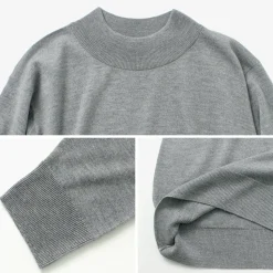 JOHN SMEDLEY / Merino Wool 24 Gauge Mock Neck Knit