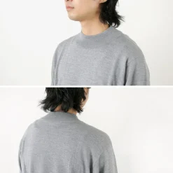 JOHN SMEDLEY / Merino Wool 24 Gauge Mock Neck Knit