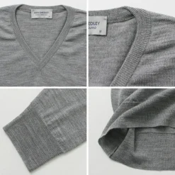 JOHN SMEDLEY / Merino Wool 30 Gauge 30 Gauge V-Neck Knit MODERN FIT