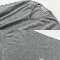 JOHN SMEDLEY / Merino Wool 30 Gauge 30 Gauge V-Neck Knit MODERN FIT