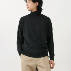 JOHN SMEDLEY / Merino Wool 30 Gauge Turtleneck Knit MODERN FIT