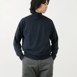 JOHN SMEDLEY / Merino Wool 30 Gauge Turtleneck Knit MODERN FIT