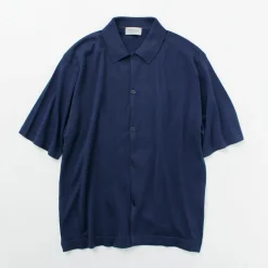 JOHN SMEDLEY / Sea Island Cotton 30 Gauge Knit Shirt
