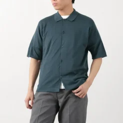 JOHN SMEDLEY / Sea Island Cotton 30 Gauge Knit Shirt