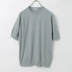 JOHN SMEDLEY / Sea Island Cotton 30 Gauge Crew Neck Knit