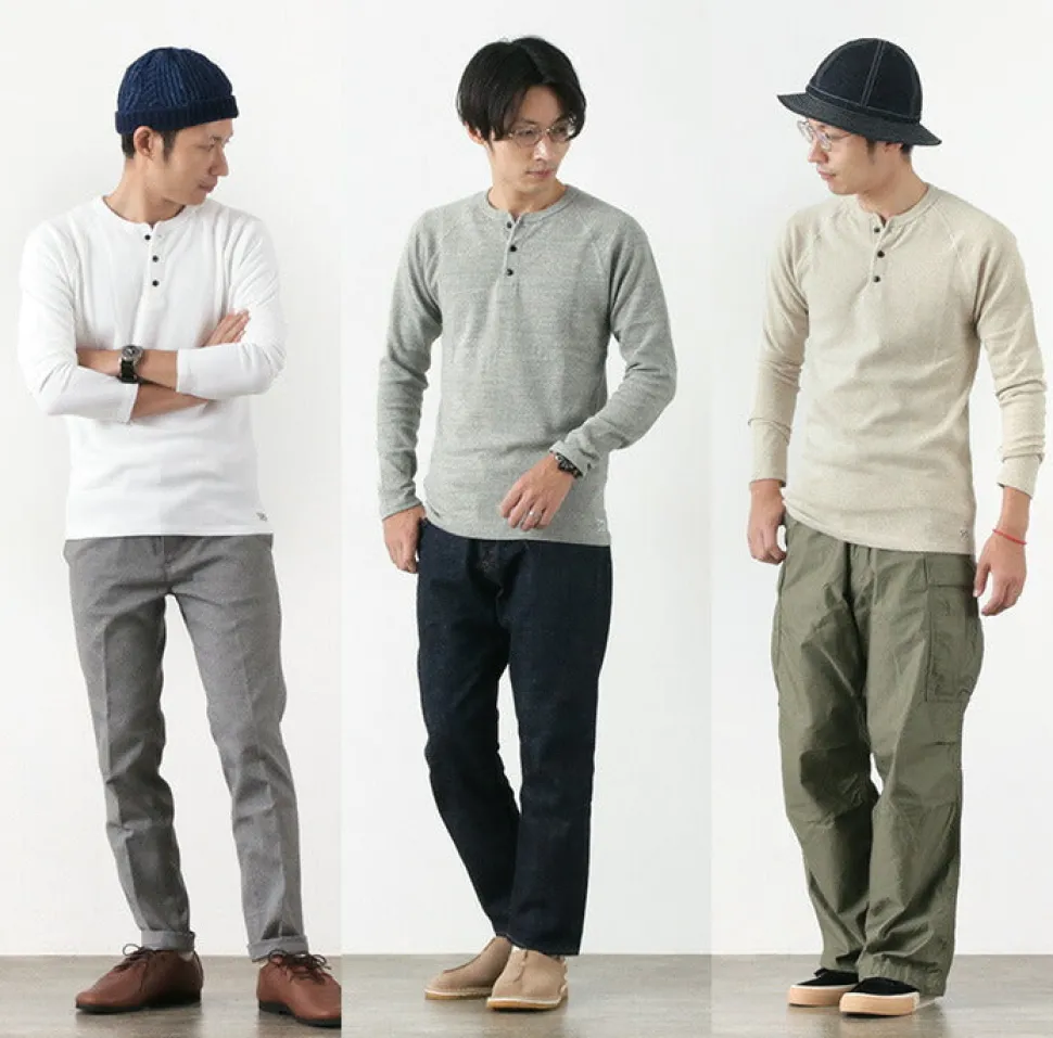 KEPANI / Henley neck long sleeve tee