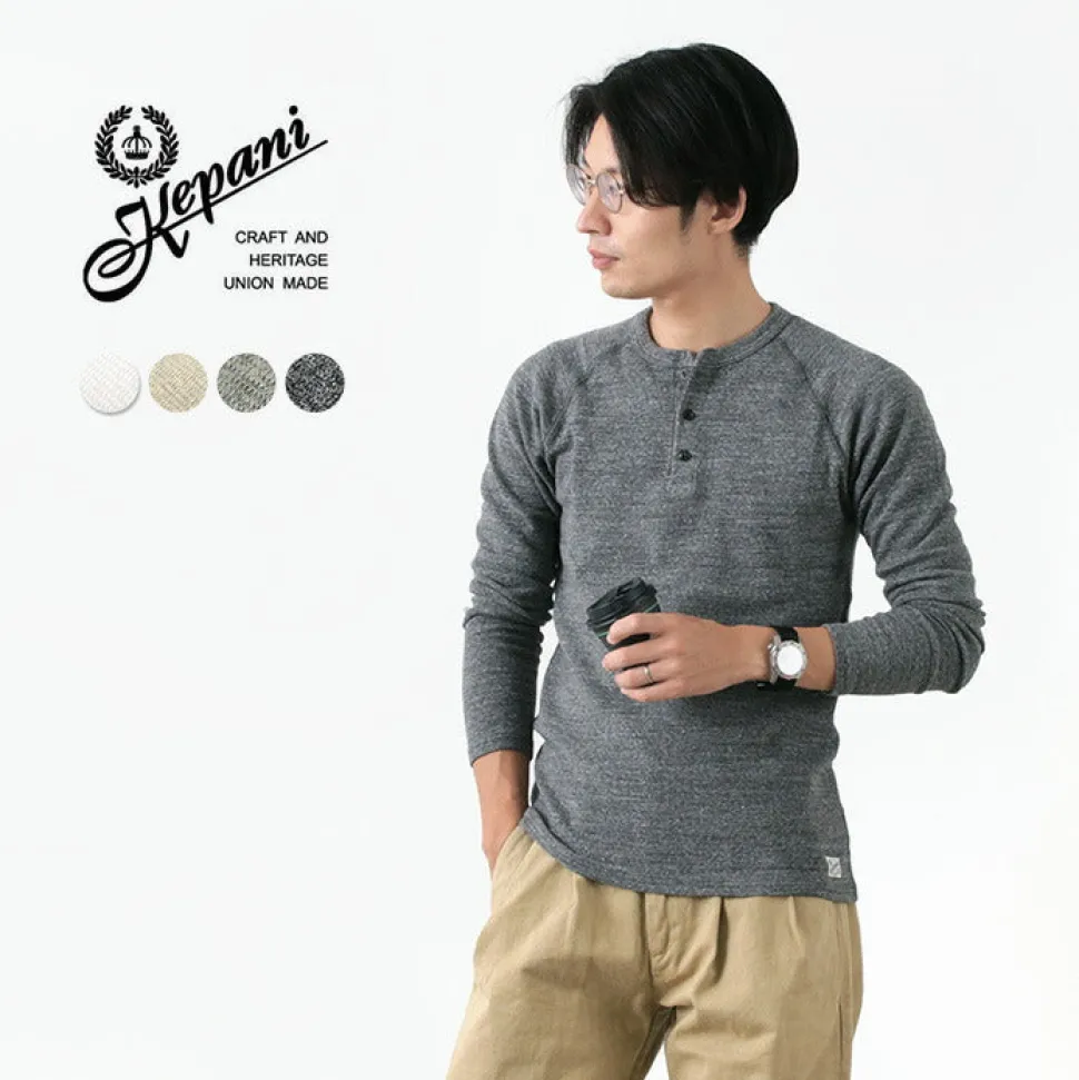 KEPANI / Henley neck long sleeve tee