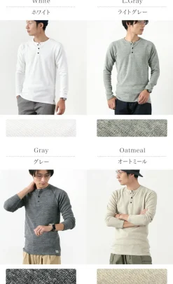 KEPANI / Henley neck long sleeve tee