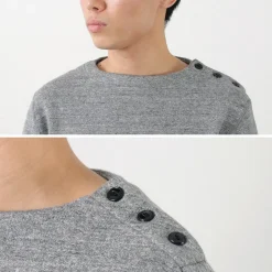 KEPANI / Raffy brushed lining Boat Neck Sweatshirt Basque Shirt