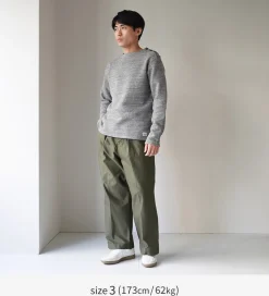 KEPANI / Raffy brushed lining Boat Neck Sweatshirt Basque Shirt