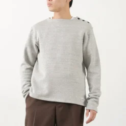 KEPANI / Raffy brushed lining Boat Neck Sweatshirt Basque Shirt