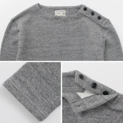 KEPANI / Raffy brushed lining Boat Neck Sweatshirt Basque Shirt