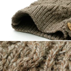 KERRY WOOLLEN MILLS / 5 Gauge 3 Ply Aran Cable Collarless Cardigan