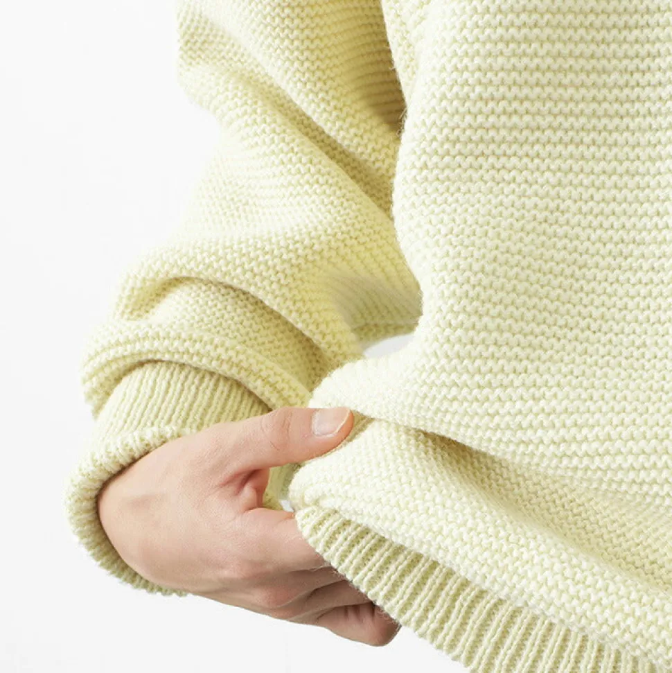 KERRY WOOLLEN MILLS / 5 Gauge 2 Ply Pearl Stitch Drop Shoulder Crew Neck Knit