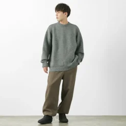 KERRY WOOLLEN MILLS / 5 Gauge 2 Ply Pearl Stitch Drop Shoulder Crew Neck Knit