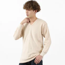 LOCALINA MERIYASU / U-Neck Cashmere Blend Long Sleeve Inner