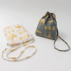 MIKAMI / Printed Nylon Drawstring Bag Shoulder Bag