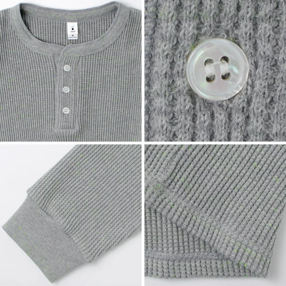 MOC T / Heavy Neon Waffle Henry Neck Pullover
