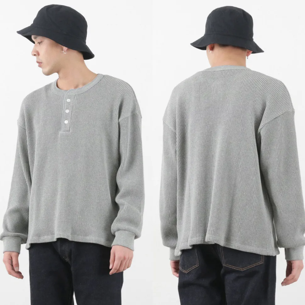 MOC T / Heavy Neon Waffle Henry Neck Pullover