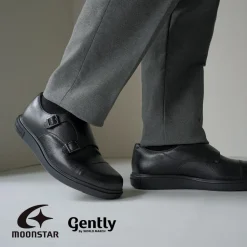 MOONSTAR / Breathable Waterproof Double Monk Strap Leather Shoes