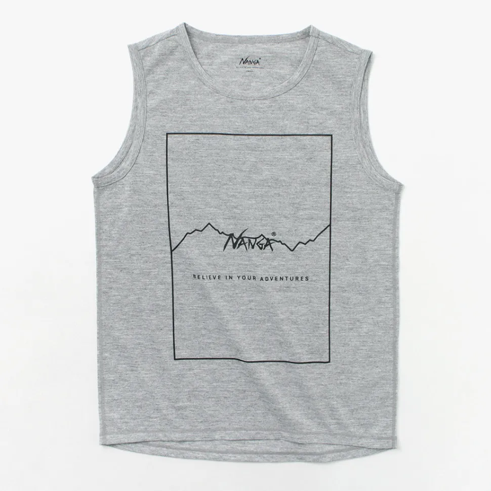 NANGA / Dry mix frame logo tank top T-shirt