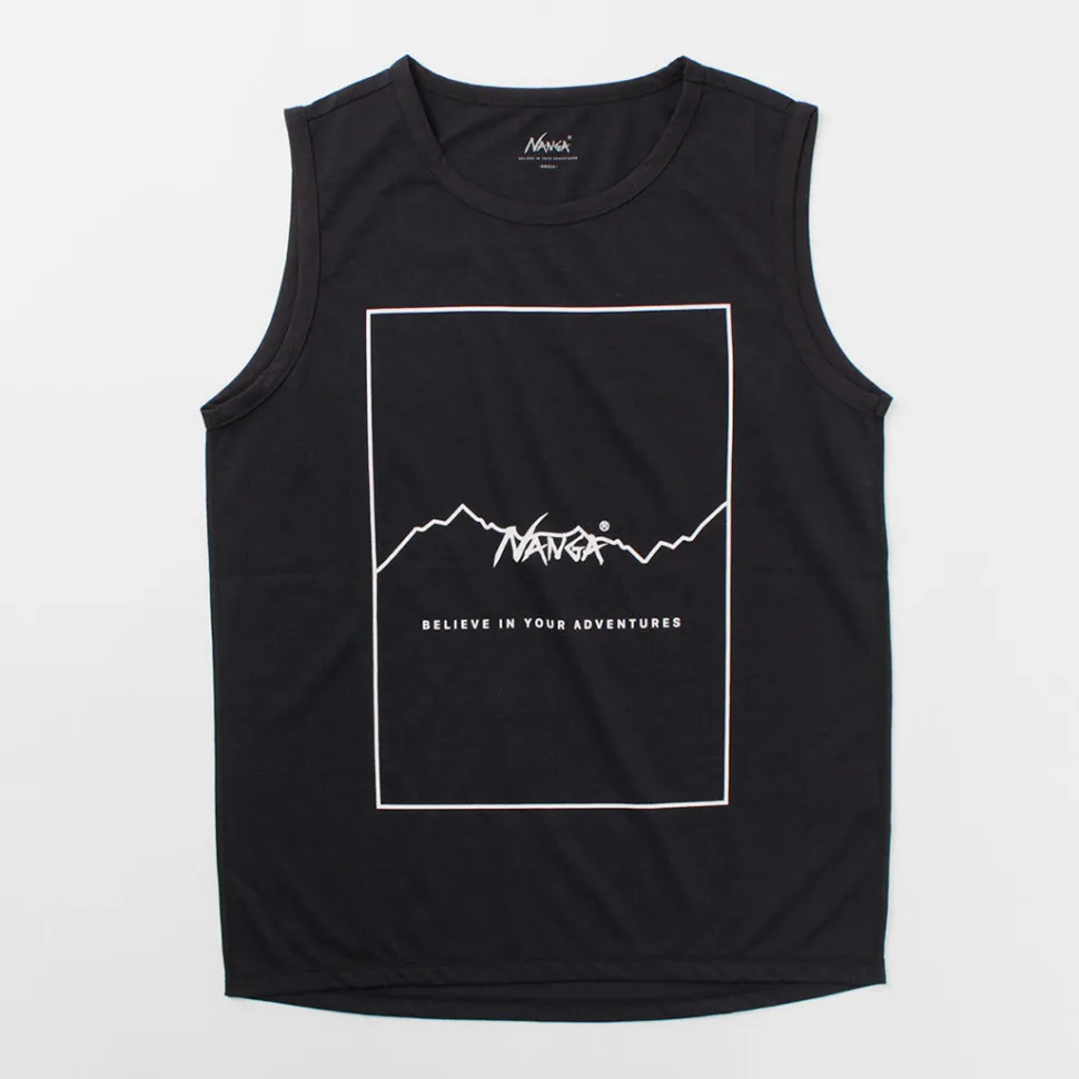 NANGA / Dry mix frame logo tank top T-shirt