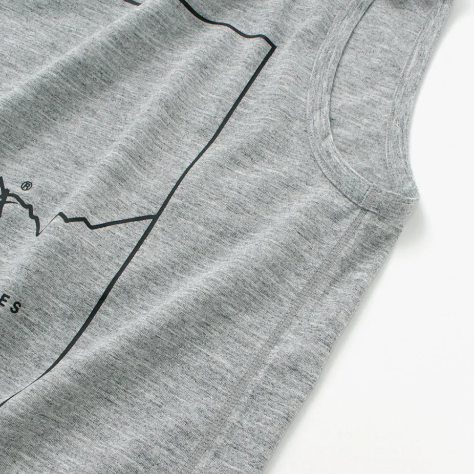 NANGA / Dry mix frame logo tank top T-shirt