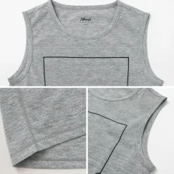 NANGA / Dry mix frame logo tank top T-shirt