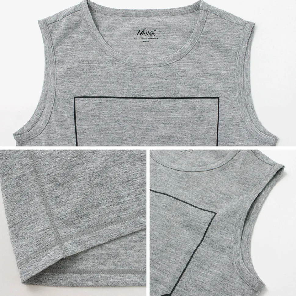 NANGA / Dry mix frame logo tank top T-shirt