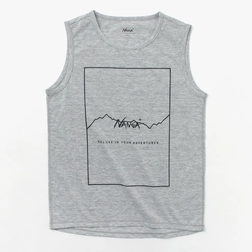 NANGA / Dry mix frame logo tank top T-shirt