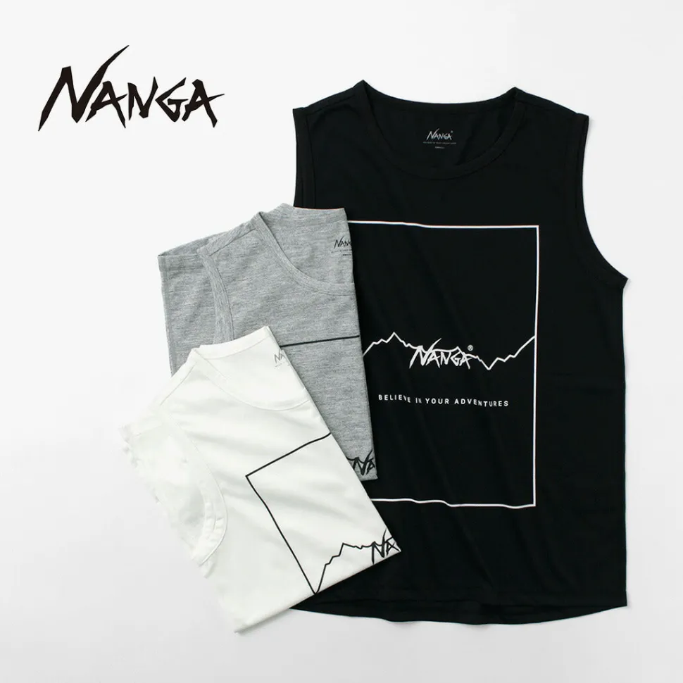NANGA / Dry mix frame logo tank top T-shirt
