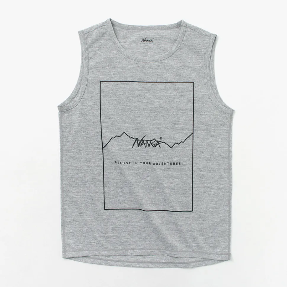 NANGA / Dry mix frame logo tank top T-shirt