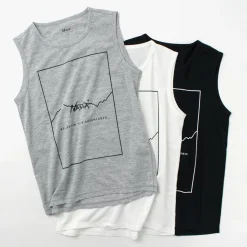 NANGA / Dry mix frame logo tank top T-shirt