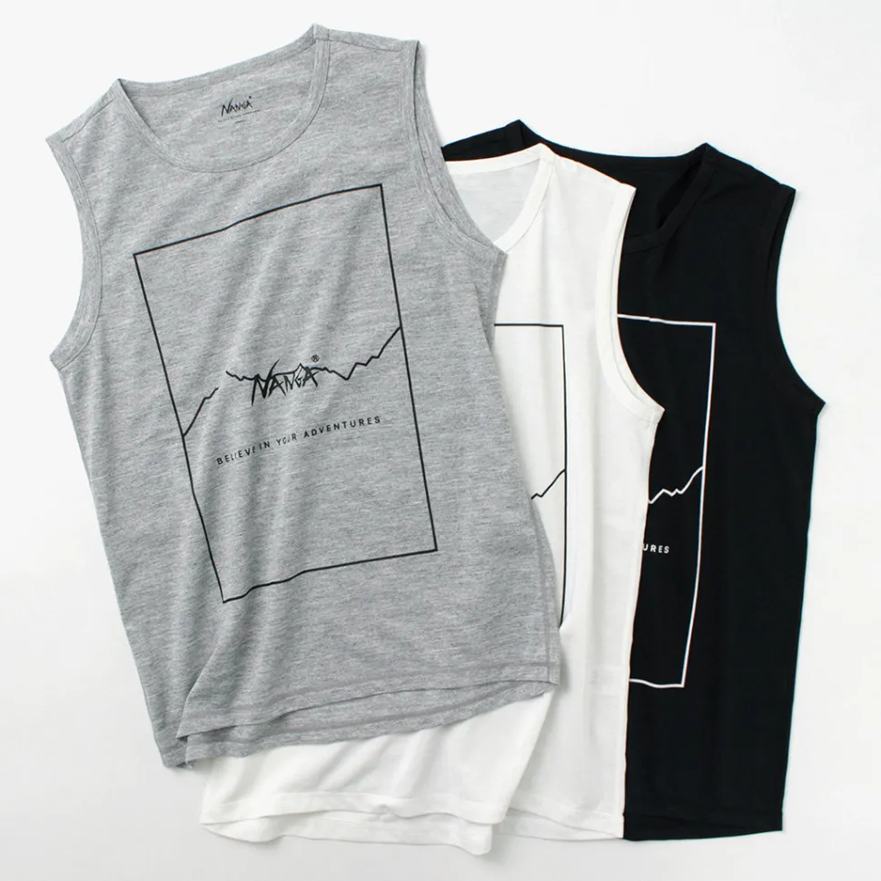 NANGA / Dry mix frame logo tank top T-shirt