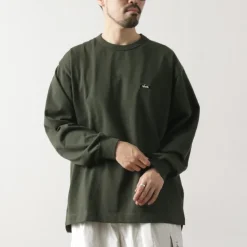 NANGA / Eco Hybrid Box Logo Embroidery Long Sleeve T-Shirt